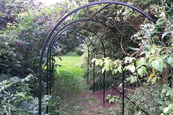 Steel rose arch powded coated black